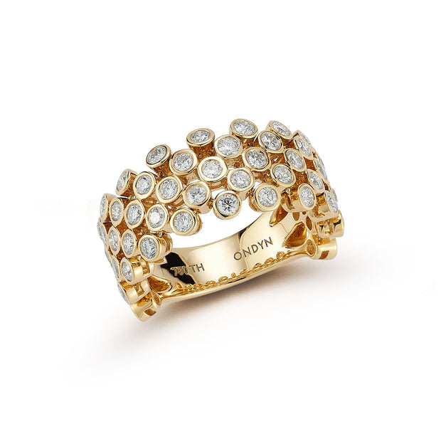 18K Yellow Gold Grand Chequer Diamond Ring