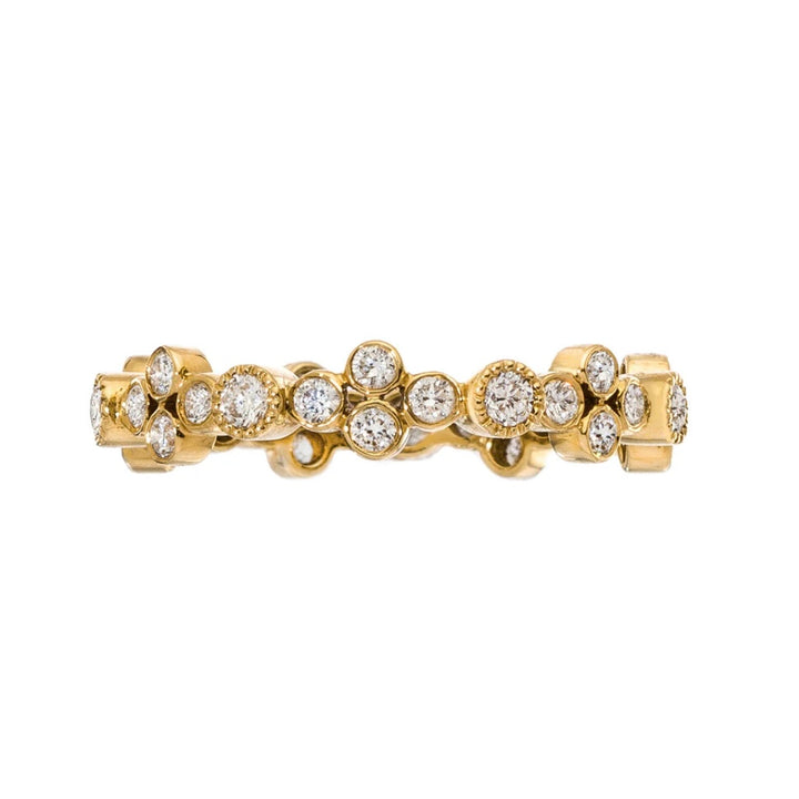 18K Yellow Gold Lace Diamond Eternity Band