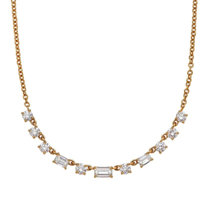 18K Yellow Gold Madison Diamond Necklace