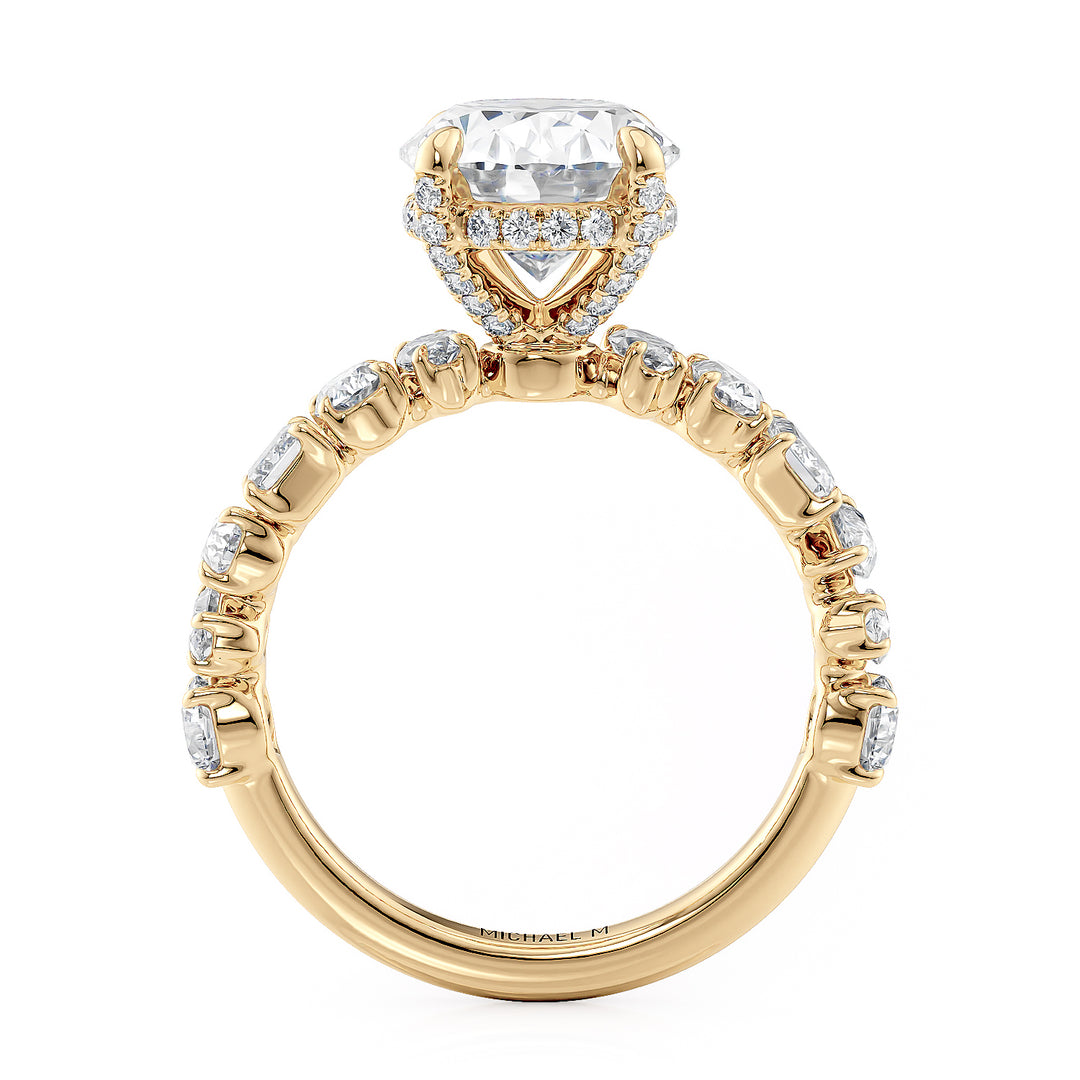 18K Yellow Gold Montage 2.60ct Lab-Grown Oval Cut Diamond Engagement Ring