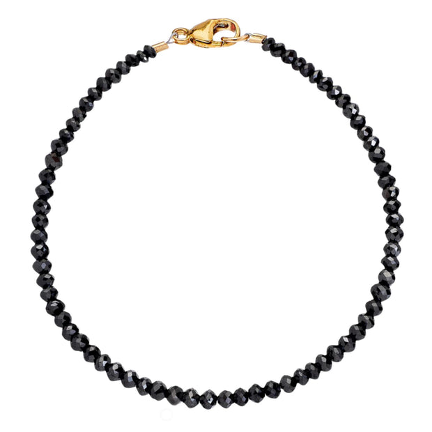 14K Yellow Gold Noir Black Diamond Bead Bracelet