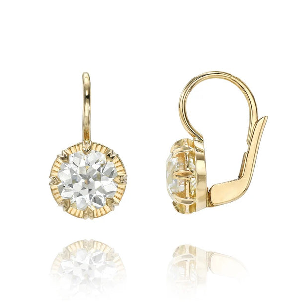 18K Yellow Gold Old European Cut Diamond Arielle Earrings