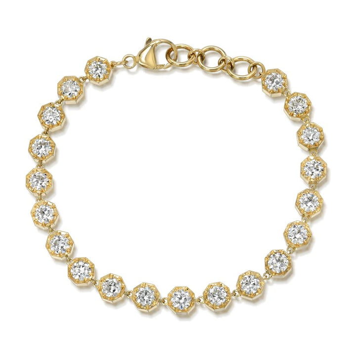 18K Yellow Gold Old European Cut Diamond Gemma Bracelet