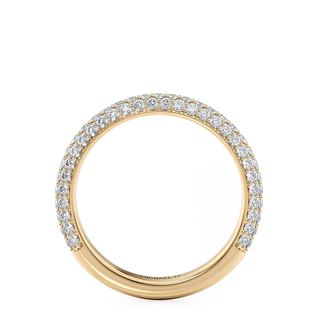 18K Yellow Gold Pave Diamond Wedding Band