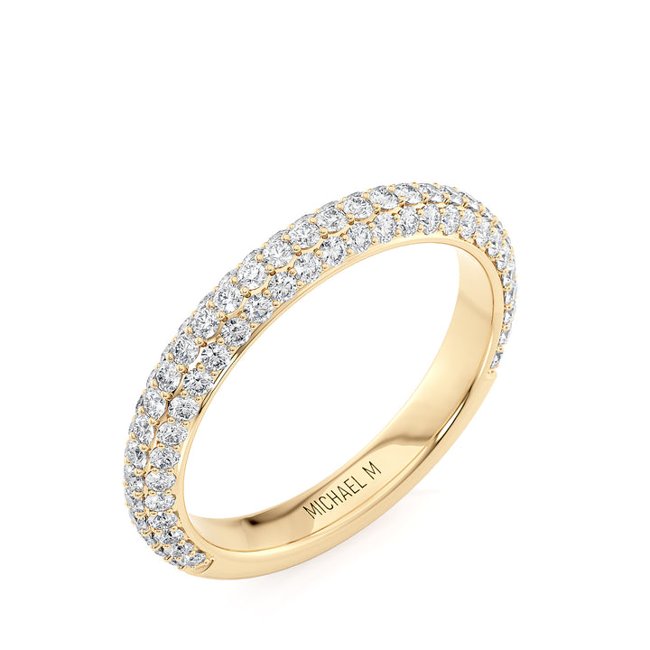 18K Yellow Gold Pave Diamond Wedding Band