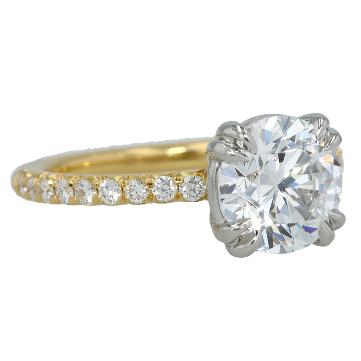 18K Yellow Gold Avenue Pave Diamond Engagement Ring