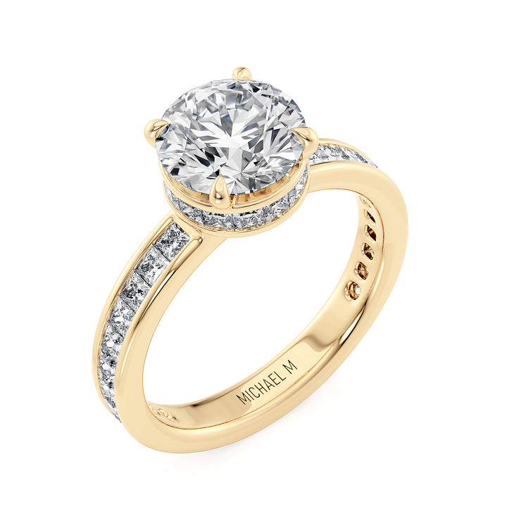 18K Yellow Gold 2.11ct Round Brilliant Cut Lab-Grown Diamond Engagement Ring