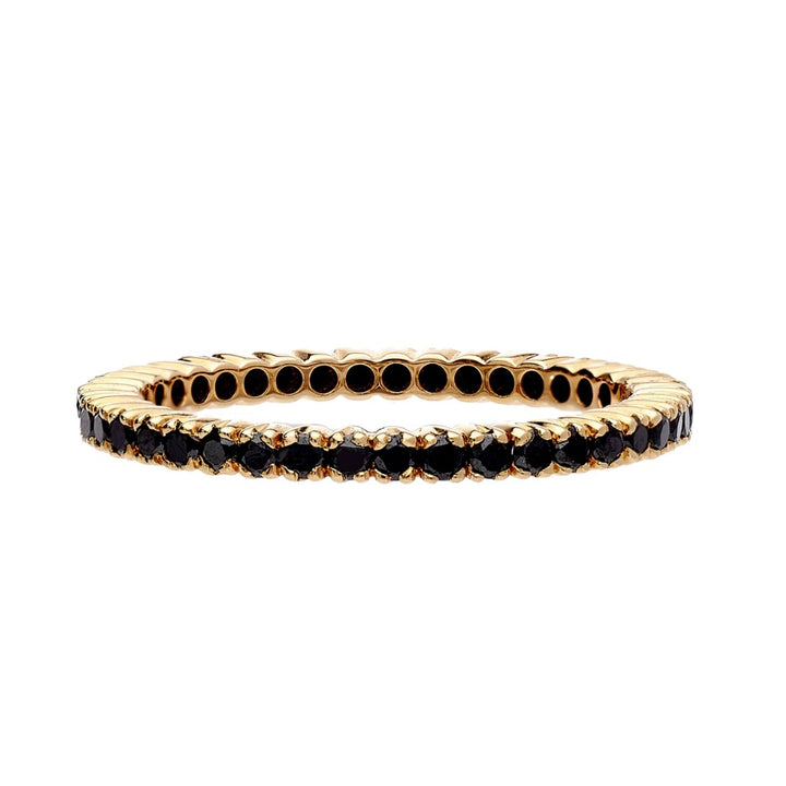 18K Yellow Gold Black Diamond Eternity Band