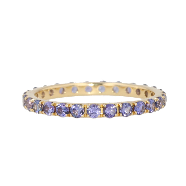 18K Yellow Gold Purple Sapphire Eternity Band