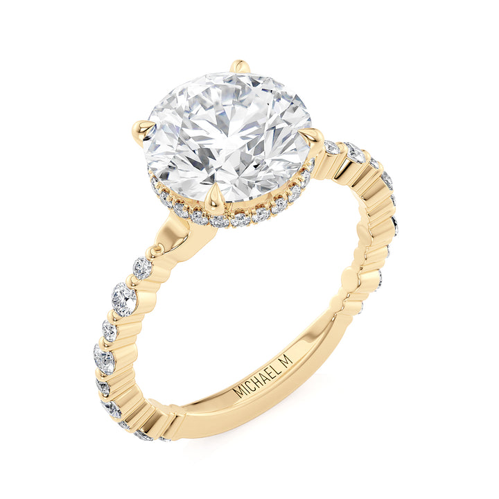 18K Yellow Gold 3.07ct Round Brilliant Lab-Grown Diamond Engagement Ring