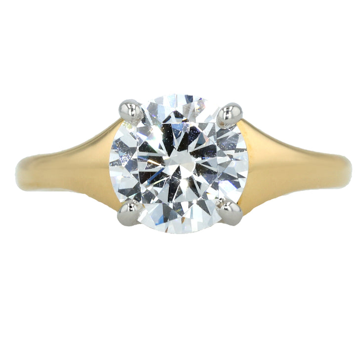 18K Yellow Gold Medium Sculptural "Madison" Setting Engagement Ring