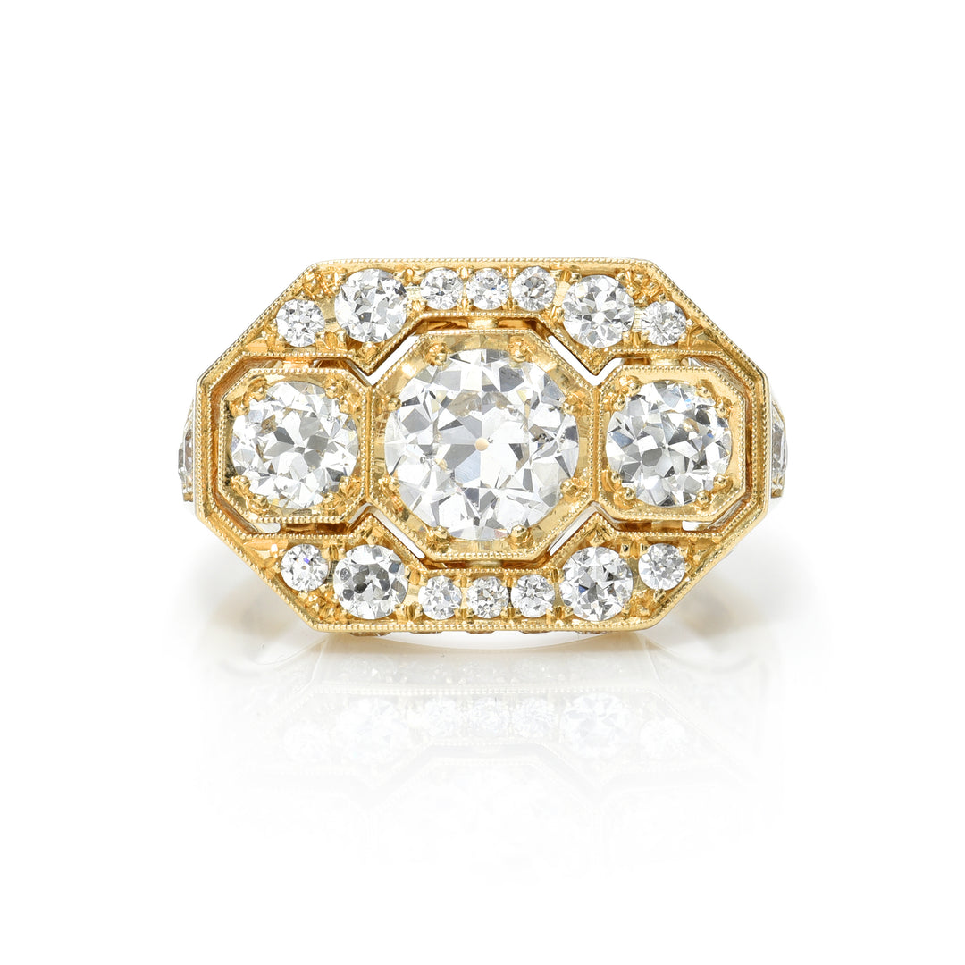 18K Yellow Gold Theodora Old European Cut Diamond Ring