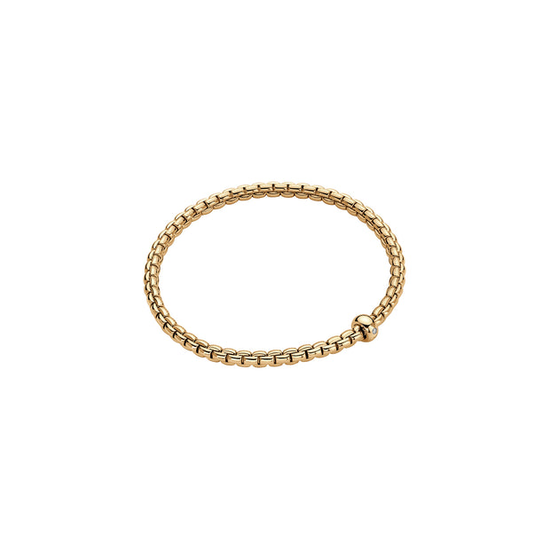 18K Yellow Gold Flexible Bracelet with Diamonds