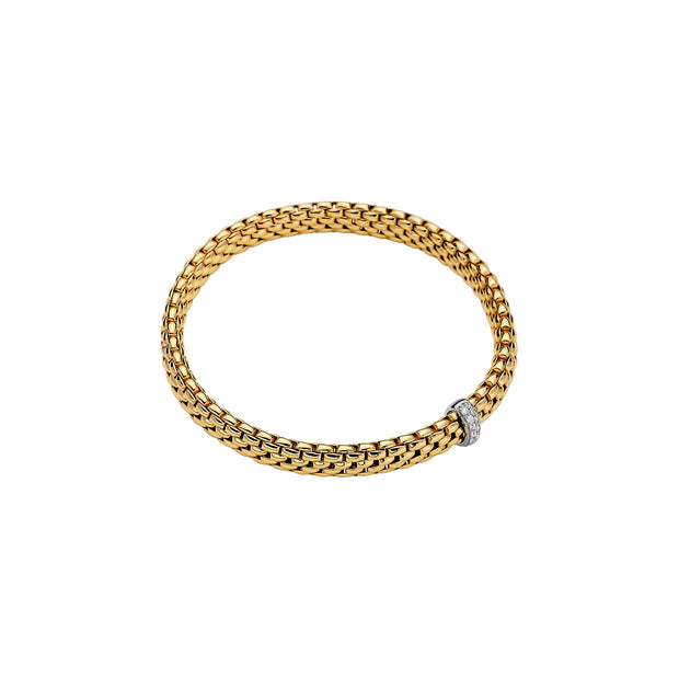 18K Yellow Gold Flexible Diamond Bracelet