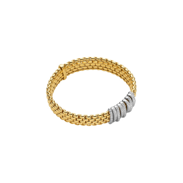 18K Yellow Gold Panorama Flexible Diamond Bracelet