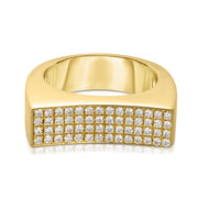 18K Yellow Gold Concave Diamond Ring