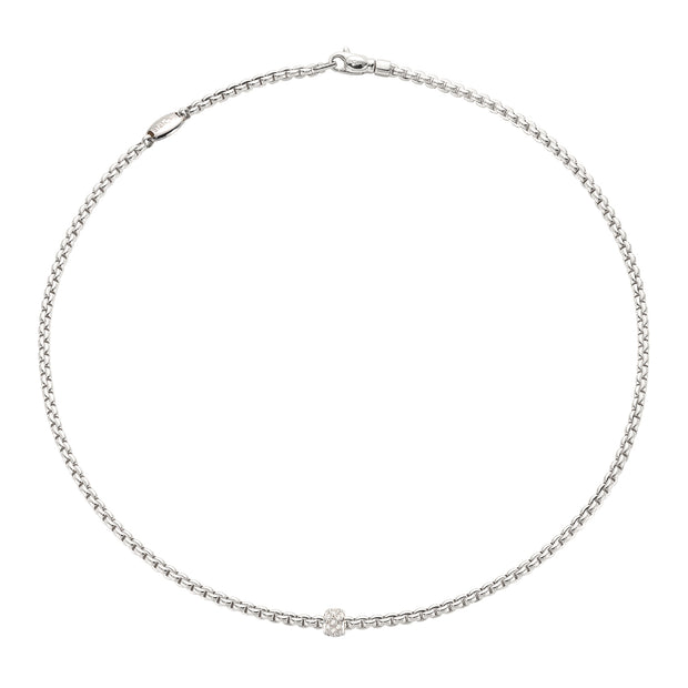 18K White Gold Diamond Rope Necklace