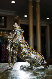 Wolf and Lady One of a Kind Sculpture