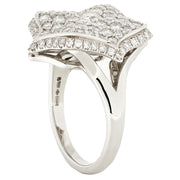 Platinum Pave Diamond Mini Lotus Ring