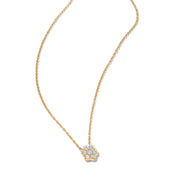 18K Yellow Gold Medium Buttercup Flower Diamond Necklace