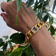 22K and 18K Yellow Gold "Carla" Chain Diamond Bracelet