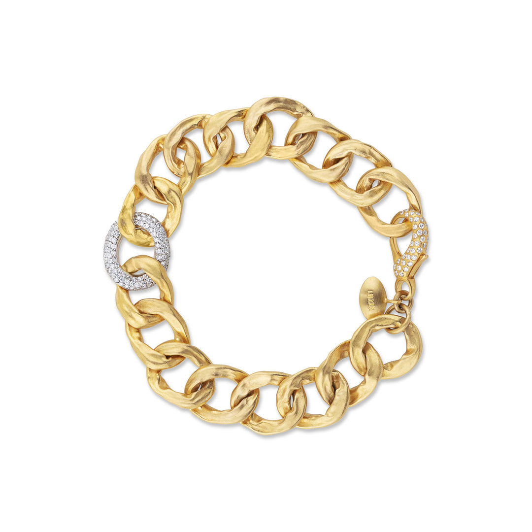 22K and 18K Yellow Gold "Carla" Chain Diamond Bracelet