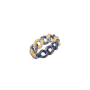 22K Yellow Gold and Oxidized Silver "Carla" Diamond Ring
