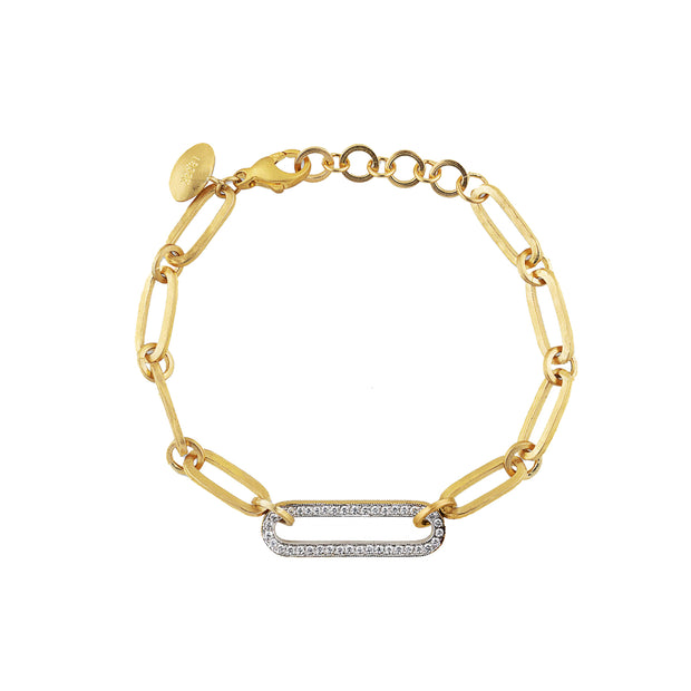 22K Yellow Gold and 18K White Gold "Chill Link" Diamond Bracelet