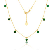 18K Yellow Gold Floating Emerald Necklace