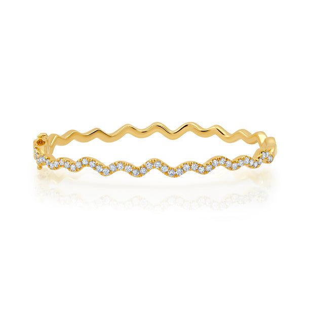 18K Yellow Gold Rio Diamond Bangle Bracelet