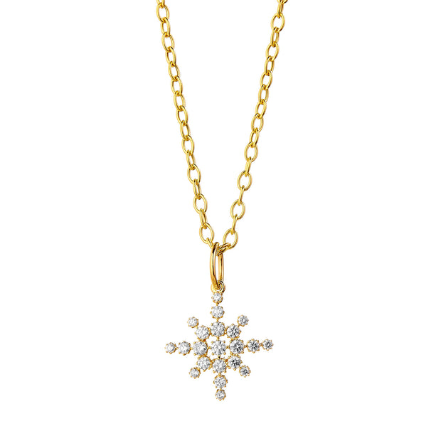 18K Yellow Gold Cosmic Diamond Pendant Necklace