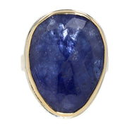 Sterling Silver and 14K Yellow Gold Asymmetrical Tanzanite Ring