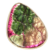 Sterling Silver and 14K Yellow Gold Watermelon Tourmaline Ring