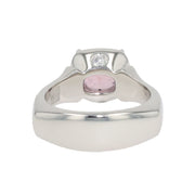 Platinum Cushion Pink Spinel and Diamond Ring