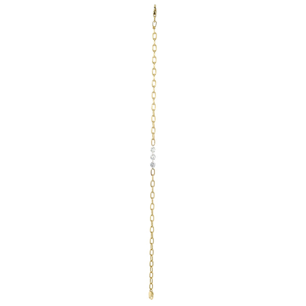 18K Yellow Gold Diamond Chain Bracelet