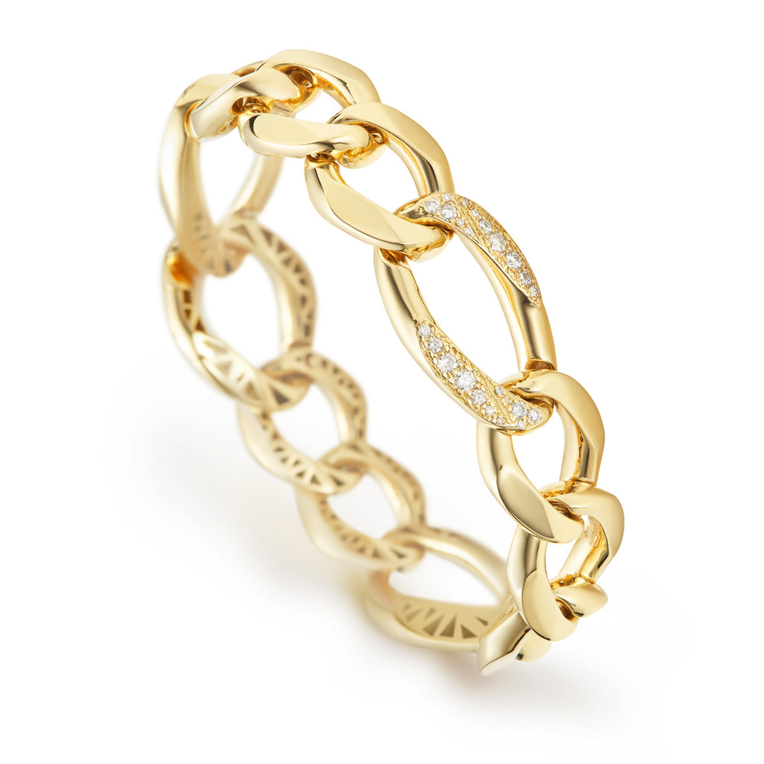 18K Yellow Gold Diamond Link Bracelet