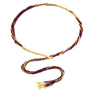 24K Yellow Gold Seven-Strand Ruby and Gold Bead Scarf Necklace