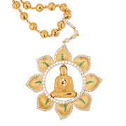 20K Yellow Gold Buddha in Lotus Pendant Necklace