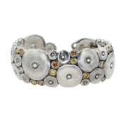 Platinum "Orchard" Natural Color and White Diamond Cuff Bracelet
