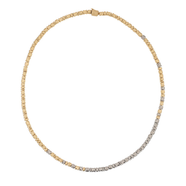 18K Yellow Gold and Palladium Hitched Bead Necklace