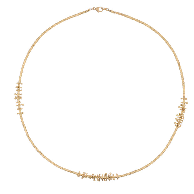 18K Yellow Gold Round and Sun Rondell Necklace