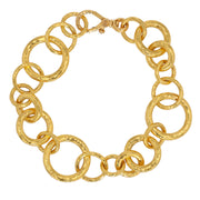 24K Yellow Gold Hoopla Geometric Round Link Bracelet