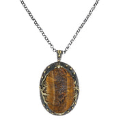Sterling Silver Raw Tiger Eye Necklace