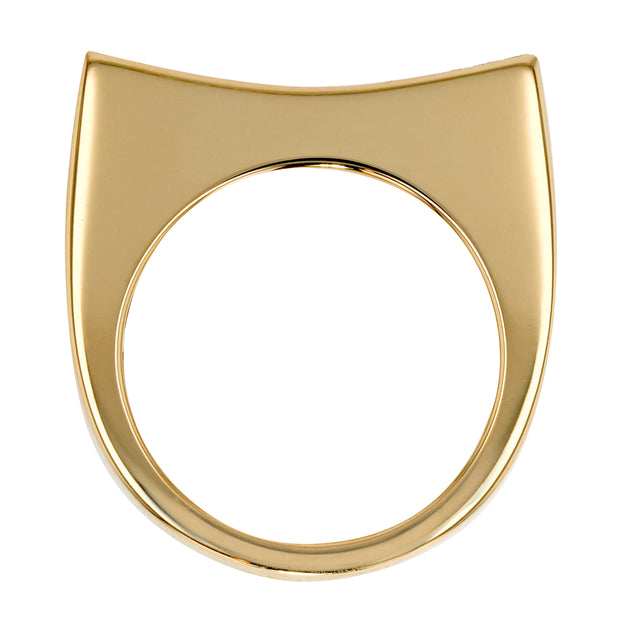 18K Yellow Gold Concave Diamond Ring