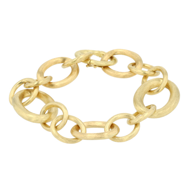 18K Yellow Gold Mixed Size Link Bracelet