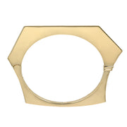 18K Yellow Gold Pavé Diamond Hexagon Bangle Bracelet