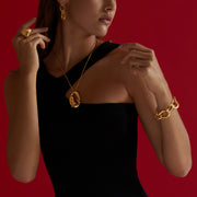 18K Yellow Gold Jaguar Pendant Necklace