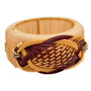 18K Yellow Gold Brown Diamond Bamboo Bracelet