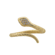 22K Yellow Gold Diamond Snake Ring