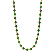 18K Yellow Gold Jade and Pink Tourmaline Necklace